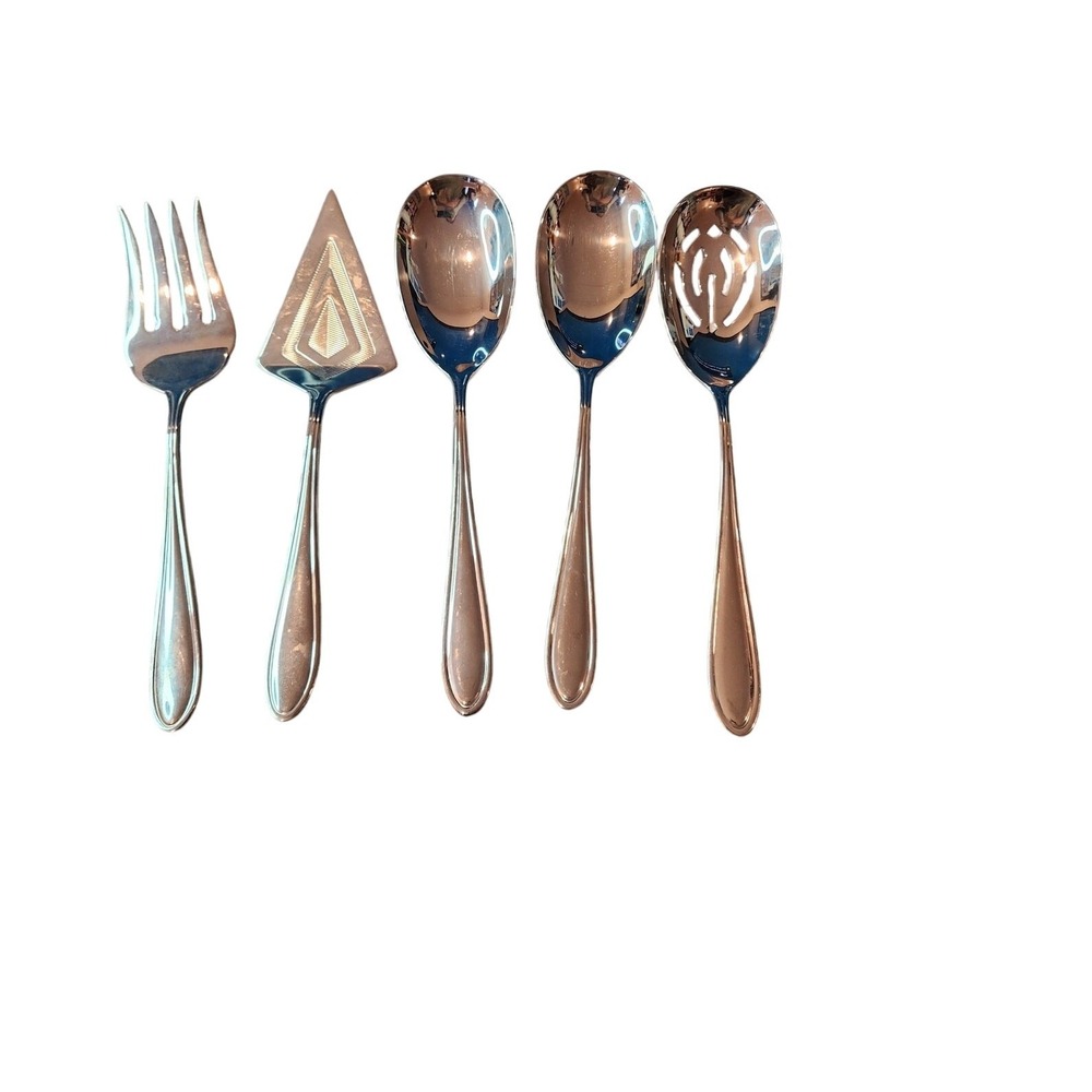 Hampton Stainless Steel Serving Utensils Set 5 Pieces 12" Fork Spoons‎ Server